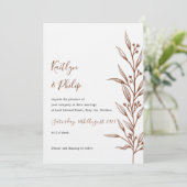 Boho aardse botanische elegante ivoor wit kaart (Staand voorkant)