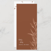 Boho aardse botanische elegante ivoren bruiloft menu (Voorkant / Achterkant)