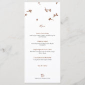 Boho aardse botanische elegante ivoren bruiloft menu (Achterkant)