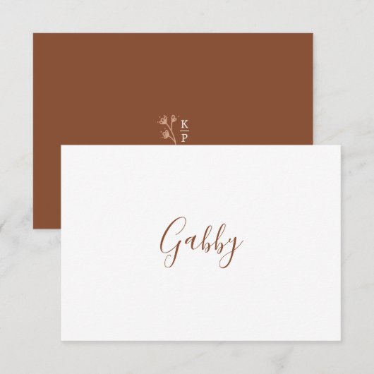 Boho aardse botanische elegante ivoren plaats kaar (Voorkant / Achterkant)