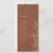 Boho aardse botanische elegante ivoren tafel plan (Voorkant)