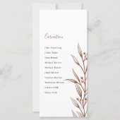 Boho aardse botanische elegante ivoren tafel plan  (Voorkant)