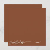 Boho aardse botanische elegante ivoren vierkante K Save The Date (Voorkant / Achterkant)