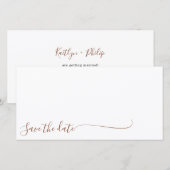 Boho Aardse Botanische Elegante Ivoren Wit Save The Date (Voorkant / Achterkant)