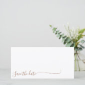 Boho Aardse Botanische Elegante Ivoren Wit Save The Date (Staand voorkant)