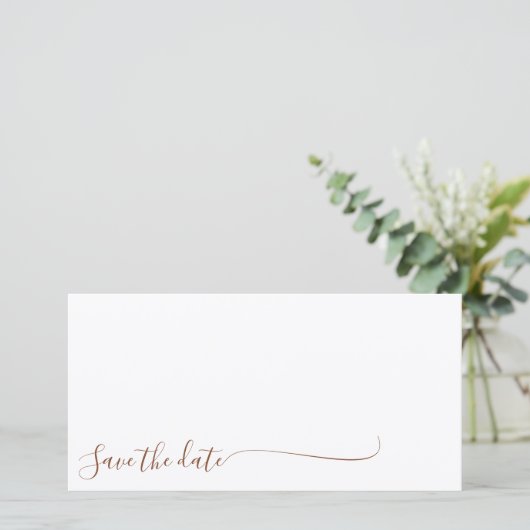 Boho Aardse Botanische Elegante Ivoren Wit Save The Date (Staand voorkant)