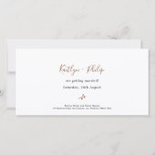 Boho Aardse Botanische Elegante Ivoren Wit Save The Date (Achterkant)