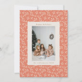 Boho Aardse Botanische Grens Custom Photo Feestdagenkaart (Voorkant)