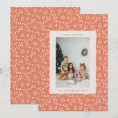 Boho Aardse Botanische Grens Custom Photo Feestdagenkaart (Voorkant / Achterkant)