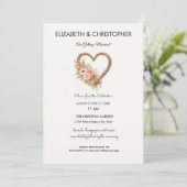 Boho Aardse Elegante Eenvoudige Bruiloft Kaart (Staand voorkant)