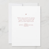 Boho Aardse Elegante Script Baby Shower Foto Bedankkaart (Achterkant)