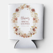 Boho Aardse Herfst Warme Bloemrijke Bruids-Shower  Blikjeskoeler (Voorkant)