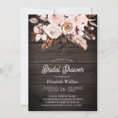 Boho Aardse Ivoor Bloemen Foto Hout Vrijgezellenfe Kaart (Voorkant)