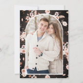 Boho Aardse Ivoor Bloemen Foto Hout Vrijgezellenfe Kaart (Achterkant)