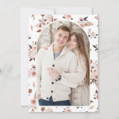 Boho Aardse Ivoren Bloem Foto Bruiloft Save The Date (Achterkant)