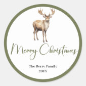 Boho Aardse Kerst Familie Naam Sticker Zegel Label (Voorkant)