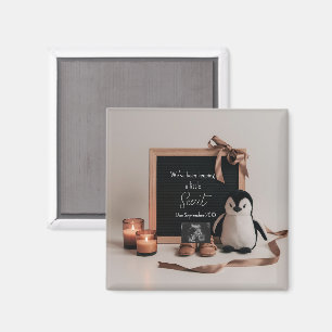 Boho aardse neutrale zwangerschapsaankondigingscad magneet