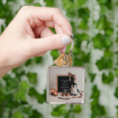 Boho aardse neutrale zwangerschapsaankondigingsges sleutelhanger (Hand)