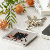 Boho aardse neutrale zwangerschapsaankondigingsges sleutelhanger (Zijkant)