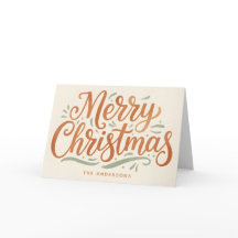 Boho Aardse Script Prettig Kerstfeest