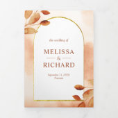 Boho aardse terracotta laat boog 3 in 1 bruiloft drieluik uitnodiging (Cover)