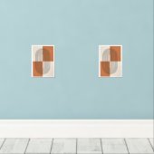 Boho aardse tonen muurkunst sets (Houten vloer)