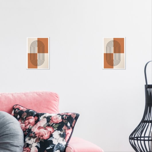 Boho aardse tonen muurkunst sets (Woonkamer)