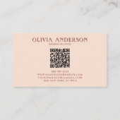 Boho aardse vogel QR code Logo Unique Terracotta Visitekaartje (Achterkant)