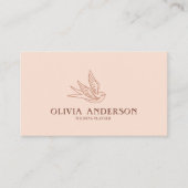 Boho aardse vogel QR code Logo Unique Terracotta Visitekaartje (Voorkant)