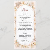 Boho Aardse Zand Bloemstuk Ovale Boog Fijne Kunst Menu (Voorkant)