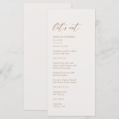 Boho Aardtint Pampasgras Bruiloft Menu (Voorkant / Achterkant)