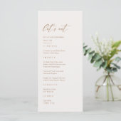 Boho Aardtint Pampasgras Bruiloft Menu (Staand voorkant)