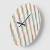 Boho Aardtint Verticale Strepen Minimalistisch Pat Grote Klok (Hoek)