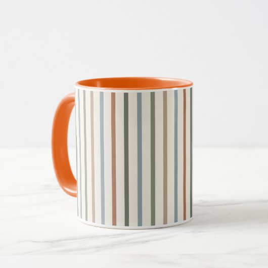 Boho Aardtint Verticale Strepen Minimalistisch Pat Mok (Voorkant links)