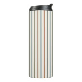 Boho Aardtint Verticale Strepen Minimalistisch Pat Thermosbeker (Gedraaid links)