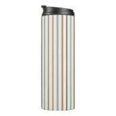 Boho Aardtint Verticale Strepen Minimalistisch Pat Thermosbeker (Geroteerd rechts)