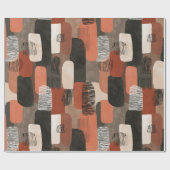 Boho Aardtinten Terracotta Abstract Patroon Cadeaupapier (Vlak)