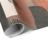Boho Aardtinten Terracotta Abstract Patroon Cadeaupapier (Rol Hoek)