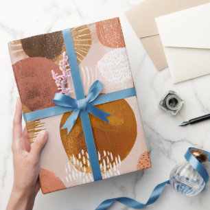 Boho Aardtinten Terracotta Abstract Patroon Cadeaupapier