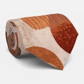 Boho Aardtinten Terracotta Abstract Patroon Stropdas (Opgerold)