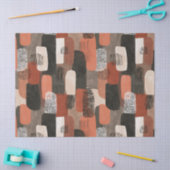 Boho Aardtinten Terracotta Abstract Patroon Tissuepapier (Craft)