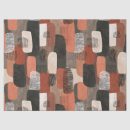Boho Aardtinten Terracotta Abstract Patroon Tissuepapier