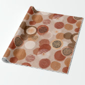 Boho Aardtinten Terracotta Geometrisch Patroon Cadeaupapier (Uitgerold)