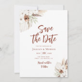 boho aardtone terracotta pampas behalve de datum kaart (Voorkant)