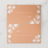 Boho Abrikoos Pioenen Bruiloft Plaats Kaart Plaatskaartje (Buitenkant ongevouwen)