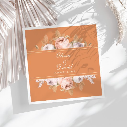 Boho Abrikozen Pioenrozen Bruiloft Servet
