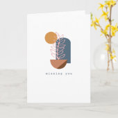 Boho Abstract Aards Botanisch Je Mis Blank Kaart (Gele Bloem)
