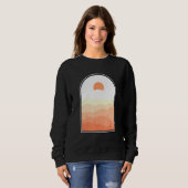 Boho Abstract Art Desert Sunset Landscape Geometri Trui (Voorkant volledig)