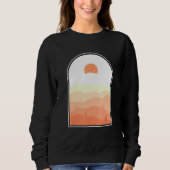 Boho Abstract Art Desert Sunset Landscape Geometri Trui (Voorkant)