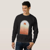 Boho Abstract Art Desert Sunset Landscape Geometri Trui (Voorkant volledig)